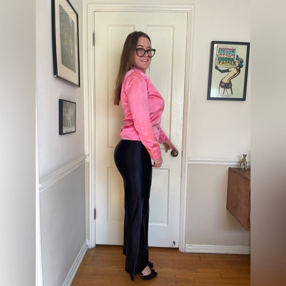 60s Vintage Pink Silk Double Breasted Blazer - Picture 2 of 7